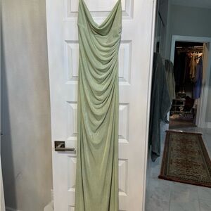 Katie may surreal gown sage green - M - worn once - revolve bridesmaid formal
